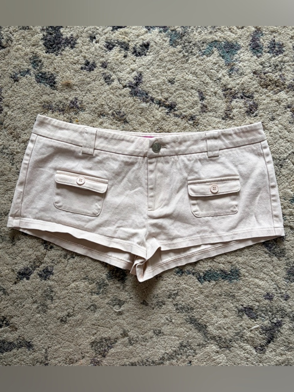 Edikted Beige Low Rise Micro Shorts - Picture 2 of 4